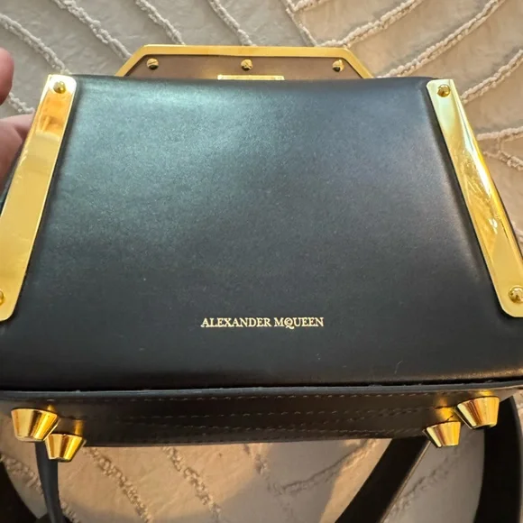 Alexander McQueen Black Crossbody with Gold Details - Picture 11 of 16